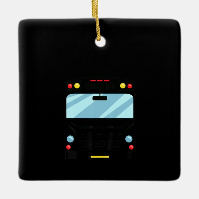 Adorno De Cerámica Conductor de autobús escolar Niños con disfraces s (Anverso)