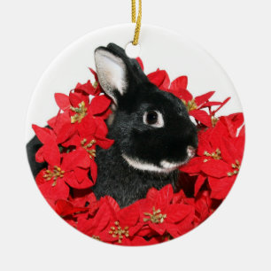 Adorno De Cerámica conejito Navidad