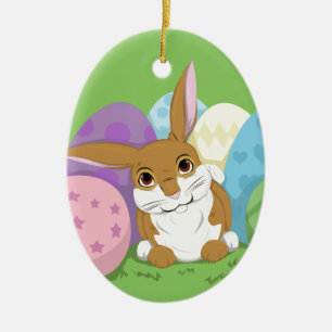 Adorno De Cerámica Conejo de Pascua