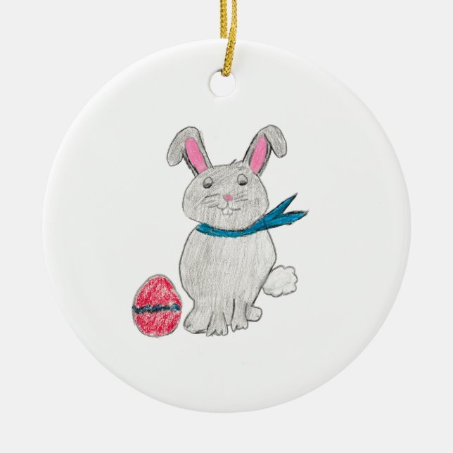 Adorno De Cerámica Conejo de Pascua (Frente)