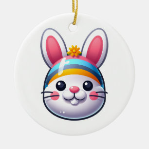 Adorno De Cerámica Conejo de Pascua