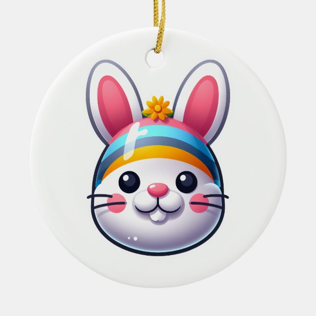 Adorno De Cerámica Conejo de Pascua (Frente)