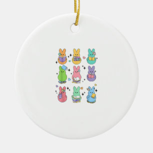 Adorno De Cerámica Conejo Leyendo Libros Día de Pascua Bibliotecario 