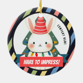 Adorno De Cerámica ¡Conejo para Impresionar! Navidad de Oficina