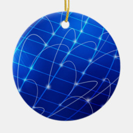 Adorno De Cerámica Conexiones de red azul y blanco