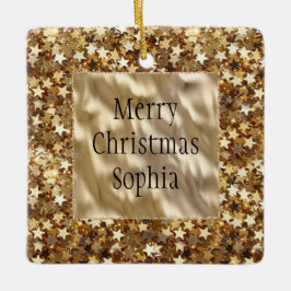 Adorno De Cerámica Confetti de estrellas de oro