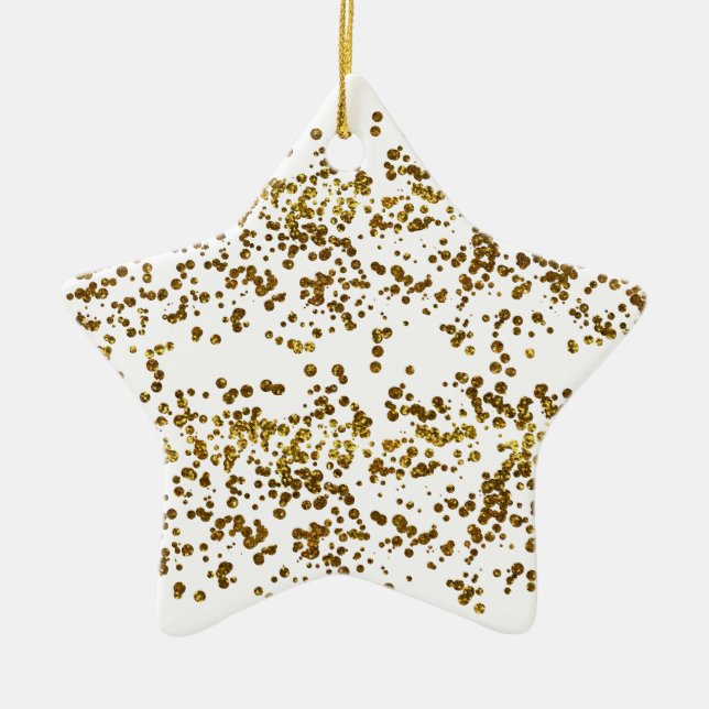 Adorno De Cerámica Confetti Purpurina de la Bolsa de Oro (Frente)