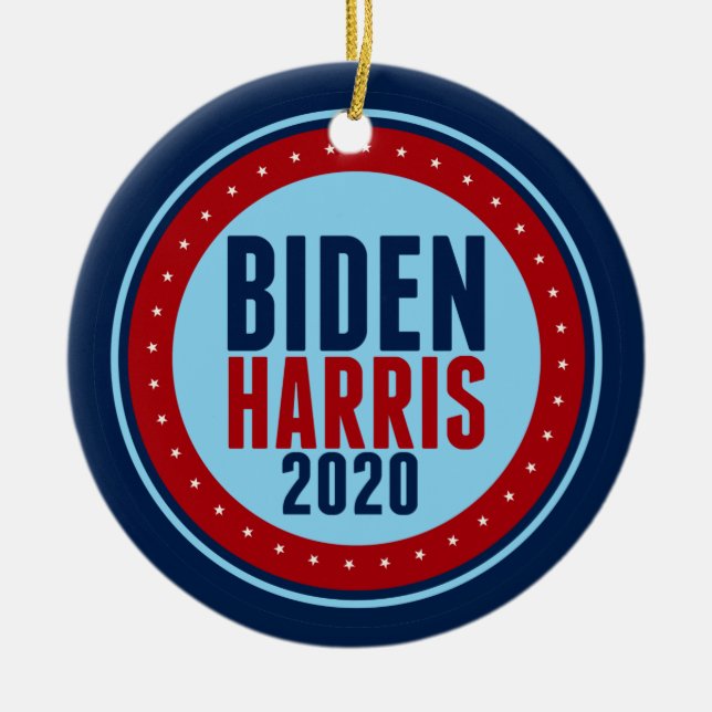Adorno De Cerámica Conmemorativo de Biden Harris 2020 (Frente)