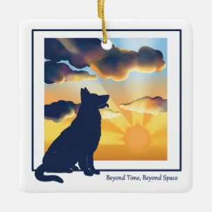 Adorno de cerámica conmemorativo para perros - Pas