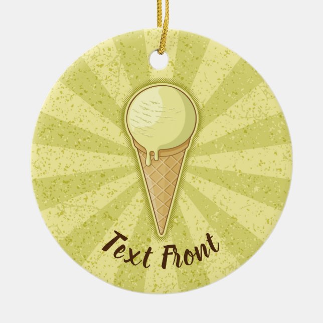 Adorno De Cerámica Cono de helado de bolas (Frente)