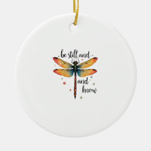 Adorno De Cerámica Conócete y estate quieto Floral Dragonfly Christia