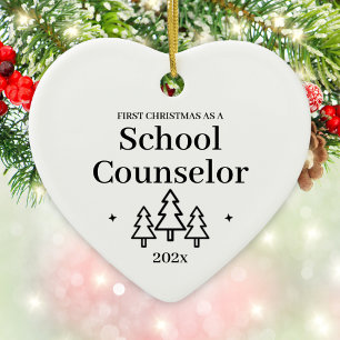 Adorno De Cerámica Consejero escolar Primera Navidad