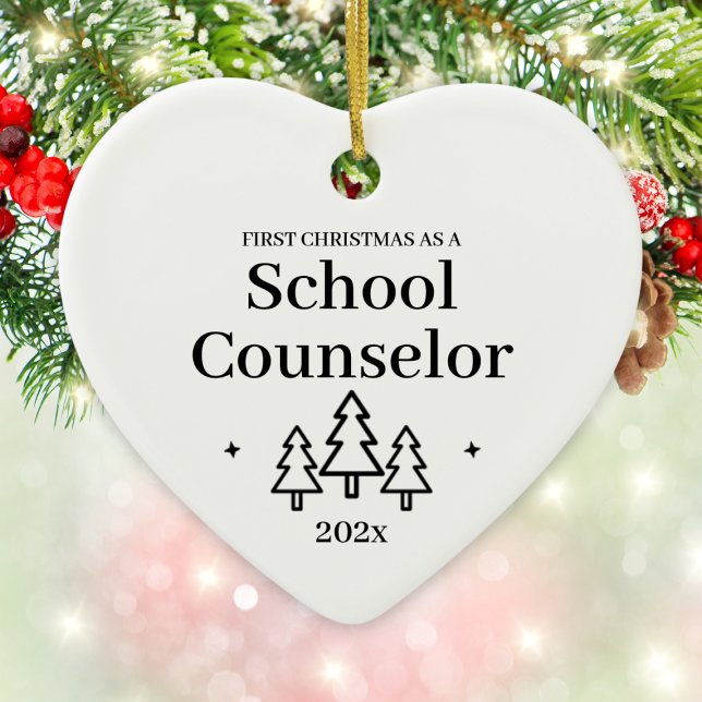 Adorno De Cerámica Consejero escolar Primera Navidad (School Counselor First Christmas Ceramic Ornament
)
