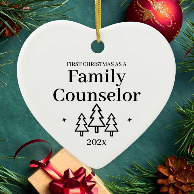 Adorno De Cerámica Consejero familiar Primera Navidad (Family Counselor First Christmas Ceramic Ornament
)