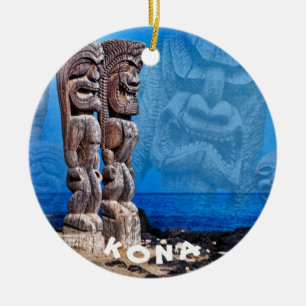 Adorno De Cerámica Consejo Tribal Tiki, Kona, Hawaii,