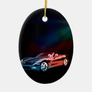 Adorno De Cerámica Consiguió AMAR el Corvette