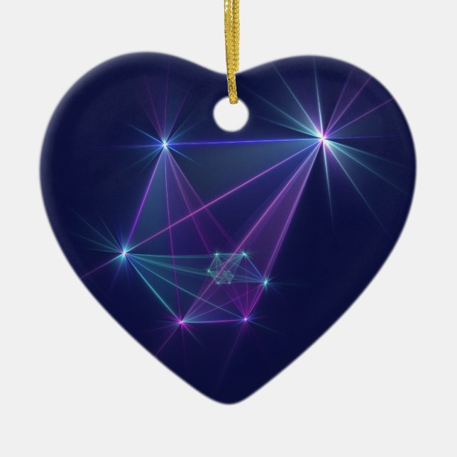 Adorno De Cerámica Constelación, abstracta fantasía de arte fractal (Frente)