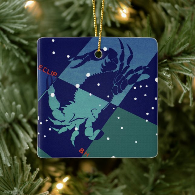 Adorno De Cerámica Constelación de cangrejo de cáncer Astrología zodi (Árbol)