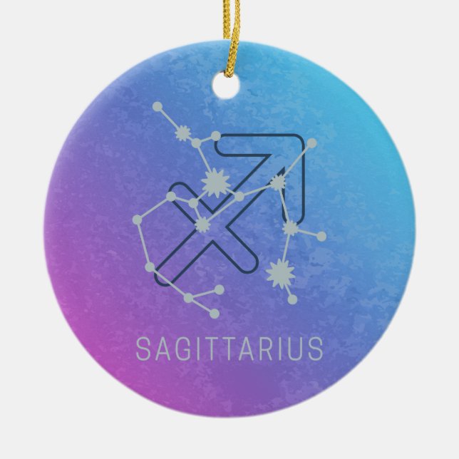 Adorno De Cerámica Constelación de Estrella Sagittarius Zodiac Horosc (Frente)