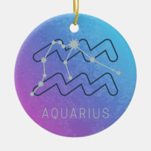 Adorno De Cerámica Constelación de la estrella del Zodiaco Aquarius
