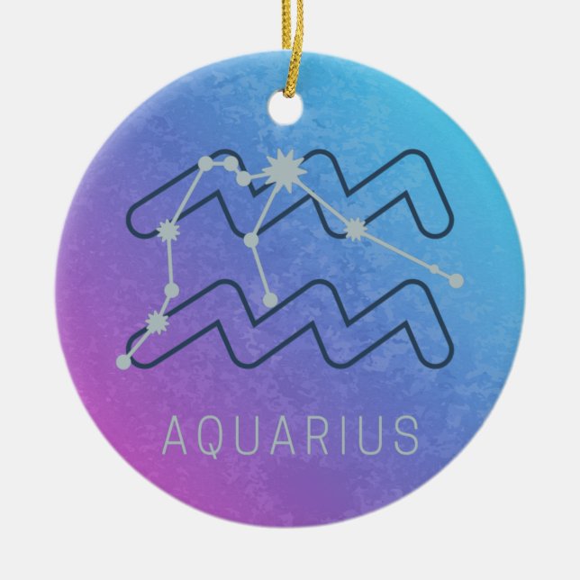Adorno De Cerámica Constelación de la estrella del Zodiaco Aquarius (Frente)