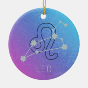 Adorno De Cerámica Constelación de la estrella del Zodiaco Leo Signo 