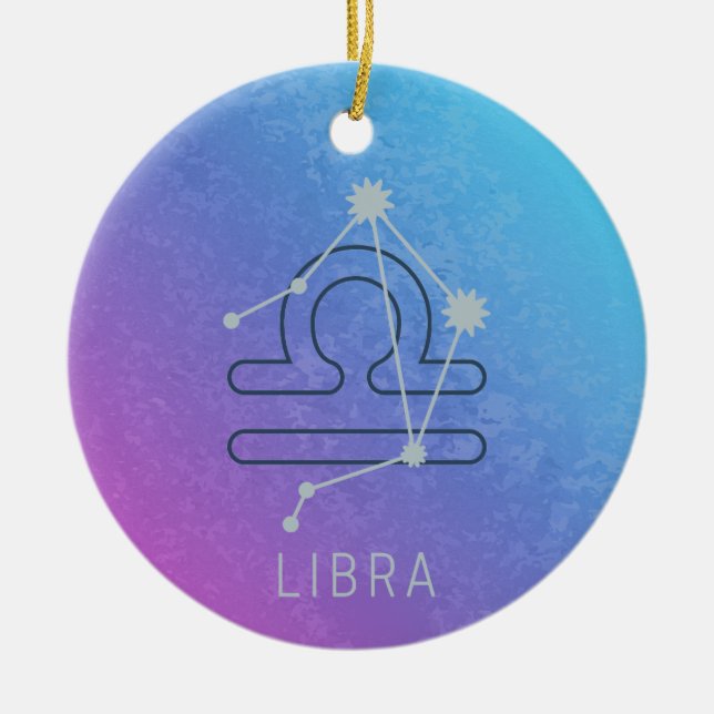 Adorno De Cerámica Constelación de la estrella libra zodiac de la est (Frente)