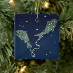 Adorno De Cerámica Constelación de peces Piscis Zodiaco Astrología Vi