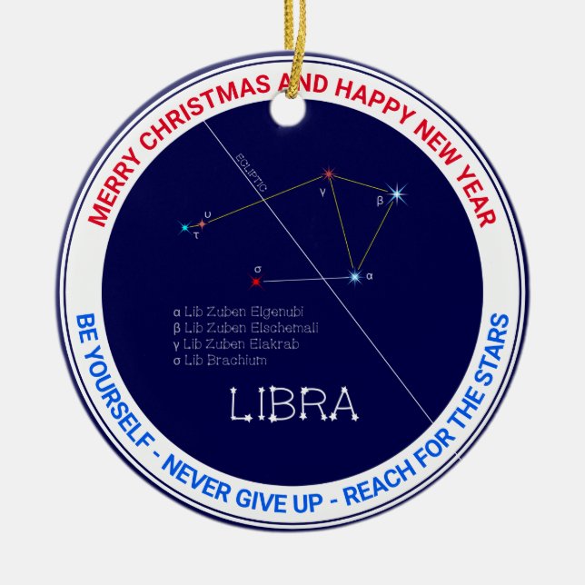 Adorno De Cerámica Constelación de Zodiac Libra (Frente)