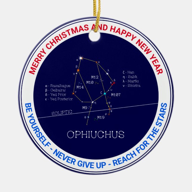 Adorno De Cerámica Constelación de Zodiac Ophiuchus (Frente)