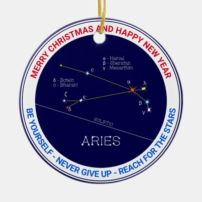 Adorno De Cerámica Constellation Aries Zodiac (Frente)