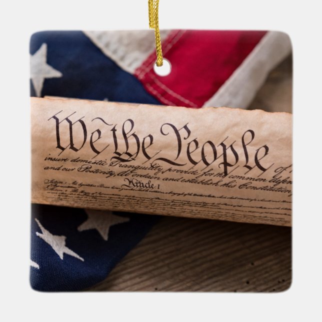 Adorno De Cerámica Constitución de Estados Unidos (Anverso)