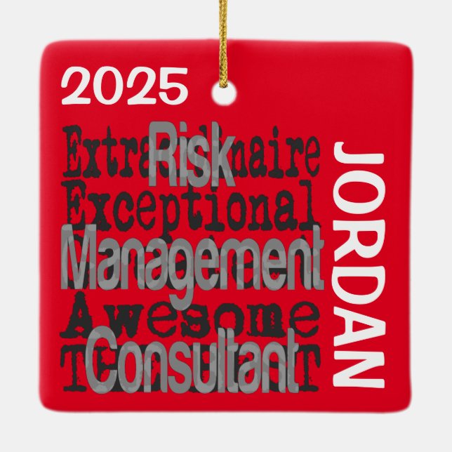 Adorno De Cerámica Consultor de Gestión de Riesgos Extraordinario (Reverso)