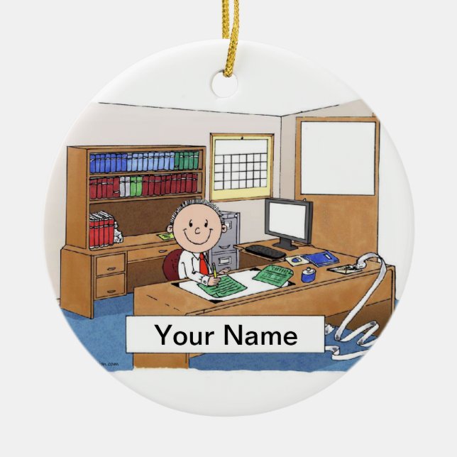 Adorno De Cerámica Contable - Hombre (Frente)