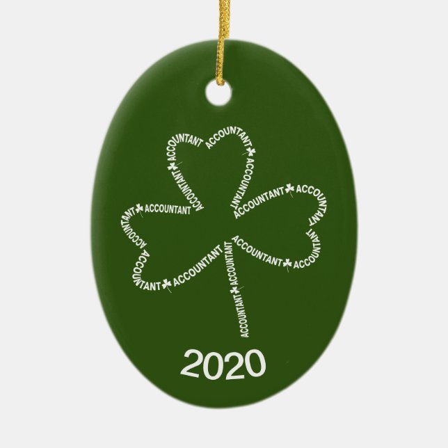 Adorno De Cerámica Contable Text Shamrock (Frente)