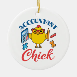 Adorno De Cerámica Contador Chick Accounting CPA Graduación Mujeres
