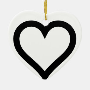 Adorno De Cerámica Contorno de corazón