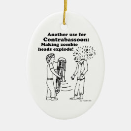 Adorno De Cerámica Contrabassoon provoca explosiones en zombies