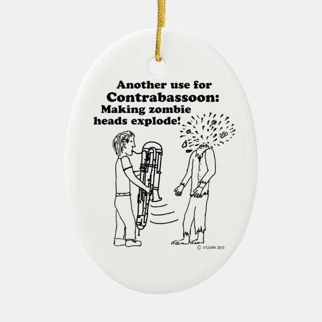 Adorno De Cerámica Contrabassoon provoca explosiones en zombies (Frente)