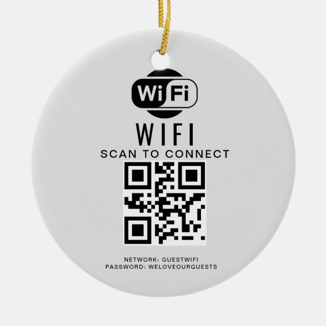 Adorno De Cerámica Contraseña de Wifi | Análisis de código QR para co (Frente)
