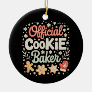 Adorno De Cerámica Cookie Baker oficial Navidades Xmas Family Baking