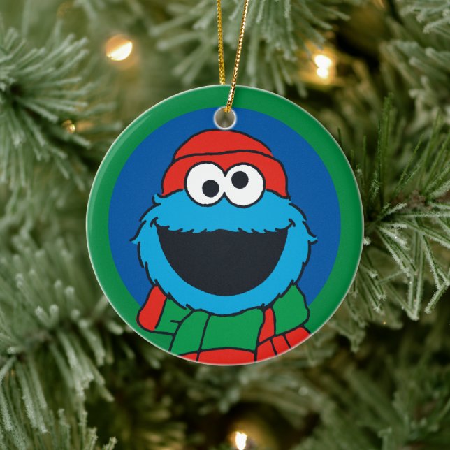 Adorno De Cerámica Cookie Monster Winter Scarf  (Árbol)