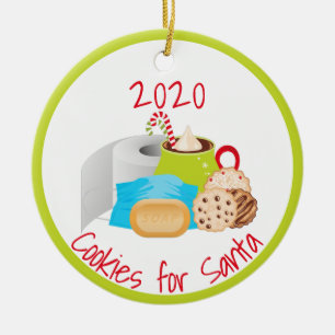 Adorno De Cerámica Cookies para Santa Quarantine 2020