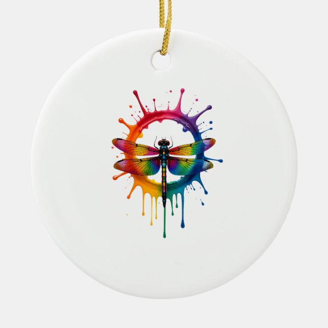 Adorno De Cerámica Cool Graphic Tie Dye Sunglasses Dragonfly Illustra (Frente)