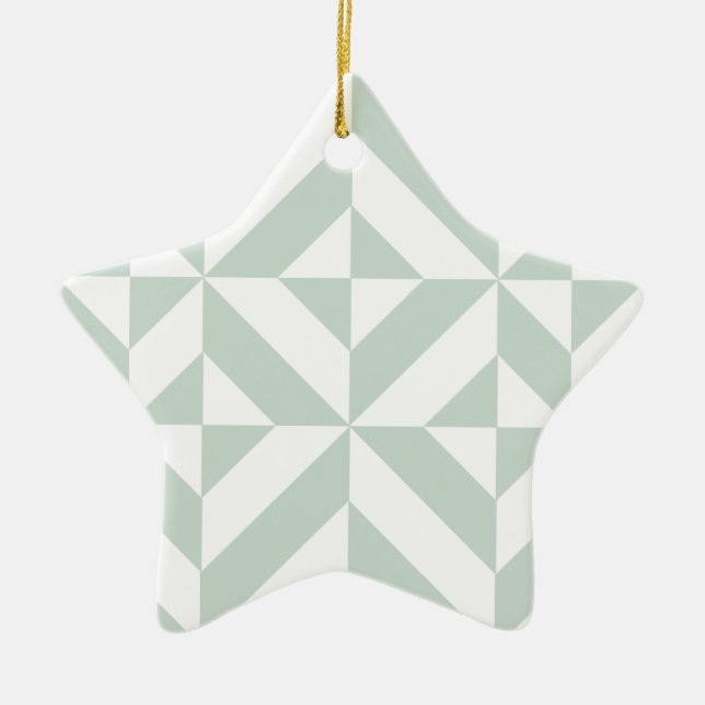 Adorno De Cerámica Cool Mint Geometric Deco Cube Pattern (Frente)