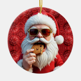 Adorno De Cerámica Cool Santa Claus