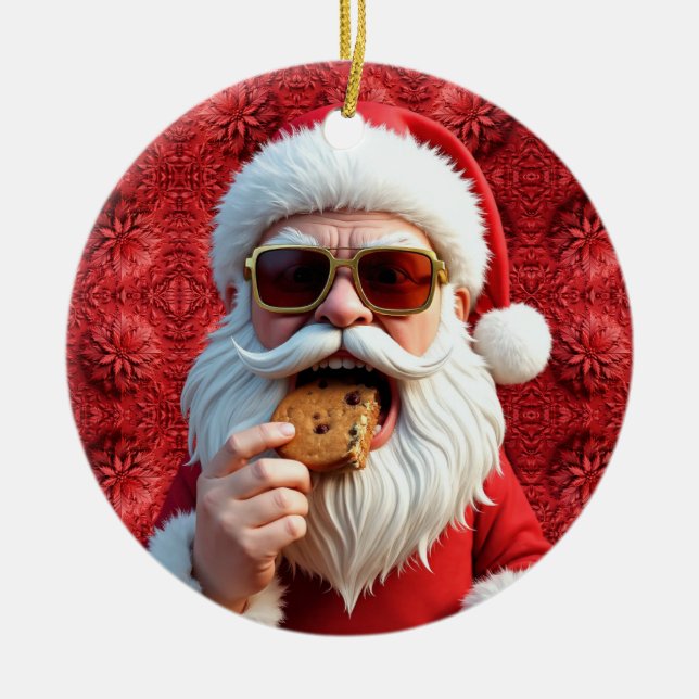 Adorno De Cerámica Cool Santa Claus (Frente)