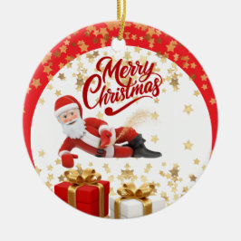 Adorno De Cerámica Cool Santa Claus Vacaciones de Navidad 🎅