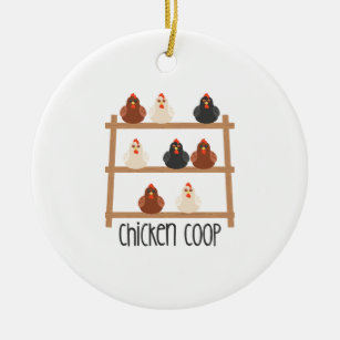 Adorno De Cerámica Coop de pollo