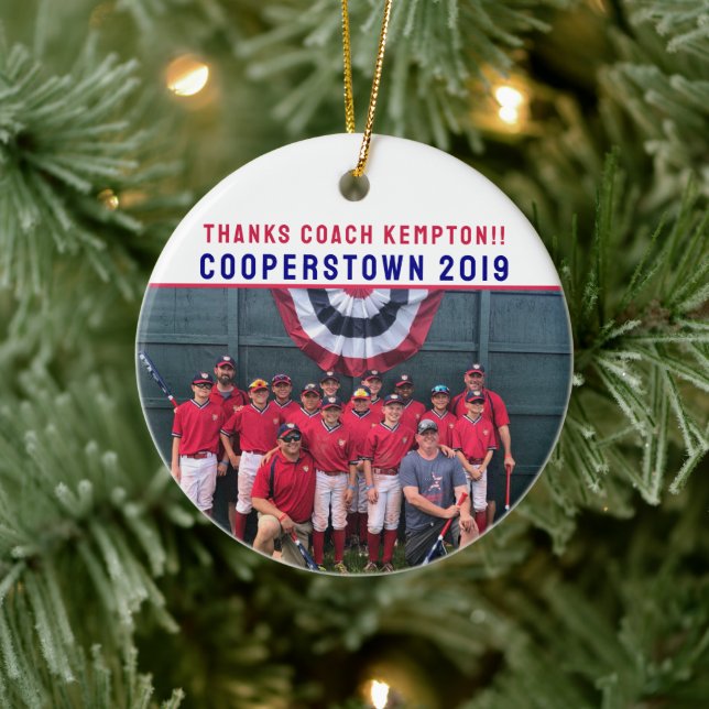 Adorno De Cerámica Cooperstown Coach Gift Team Photo Week Highlights (Árbol)
